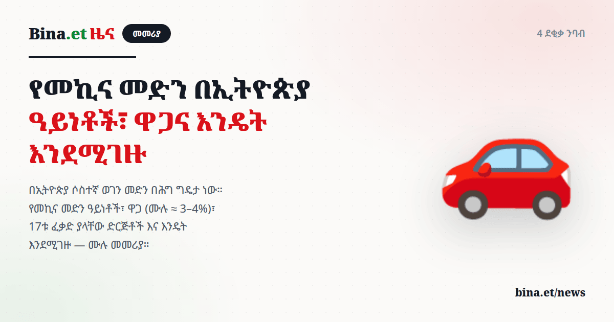 Car Insurance in Ethiopia — Types, Prices & How to Buy (Guide)